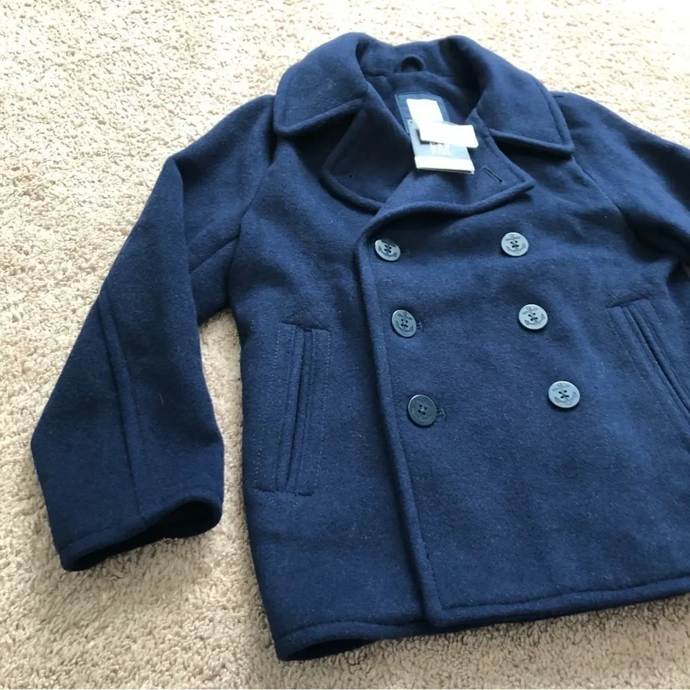GAP Kids Wool Peacoat Girls Small Navy Blue NWT‎